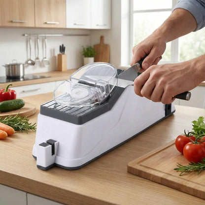 Utilisation affûteur couteaux RapidSharp en cuisine - aiguisage facile et rapide