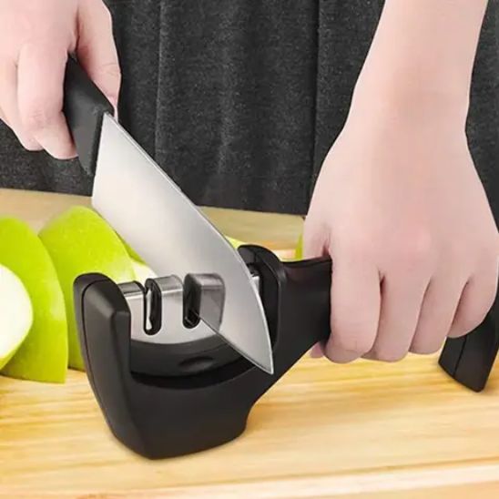 Aiguiseur couteau 3-en-1 avec fente céramique pour finition
