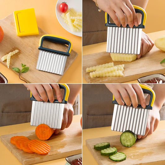 Coupe frite dentelée multifonction pour plusieurs aliments

