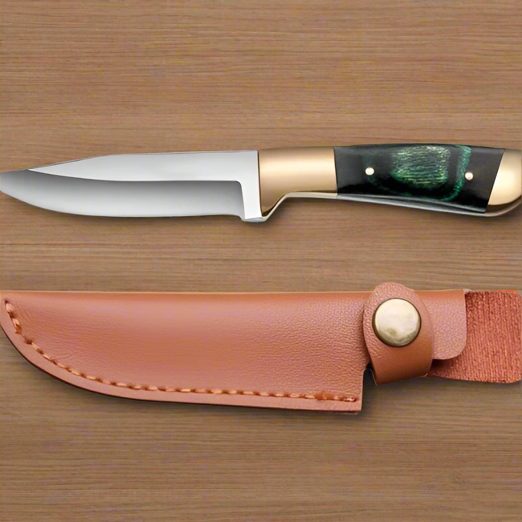 Couteau de cuisine manche vert - option couleur pour couteau portable polyvalent

