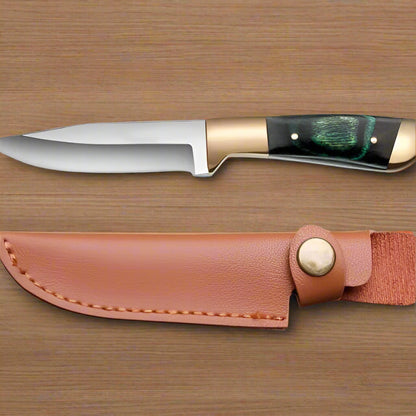 Couteau de cuisine manche vert - option couleur pour couteau portable polyvalent

