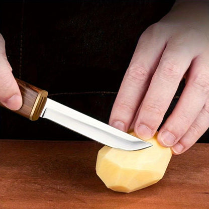 Couteau de cuisine coupant légumes avec précision - double tranchant pour découpes nettes
