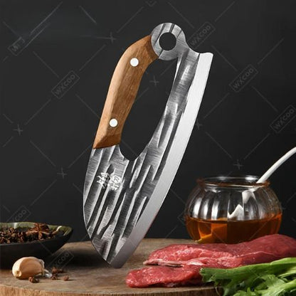 Couteau de cuisine hachoir pour découper viandes et légumes - lame ultra-tranchante professionnelle
