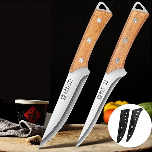 Couteau de cuisine à désosser professionnel - duo de couteaux en acier inoxydable pour découpe précise
