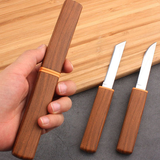 Couteau de cuisine avec pochette de rangement - protection et transport sécurisé pour lame double
