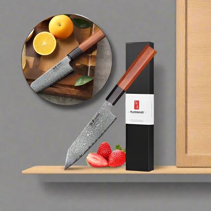 Couteau japonais TURWHO avec boîtier portatif bois
