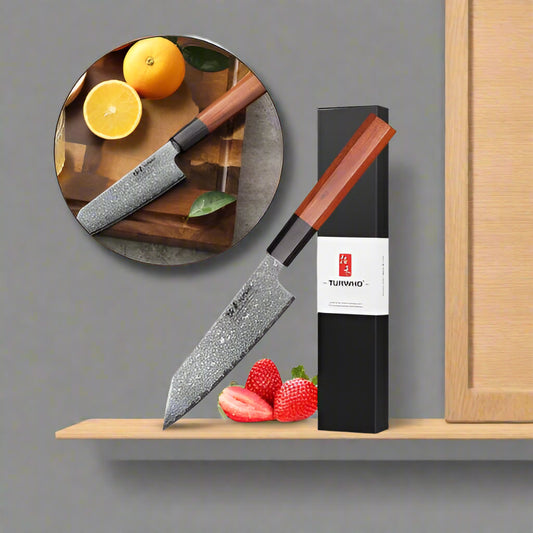Couteau japonais TURWHO avec boîtier portatif bois
