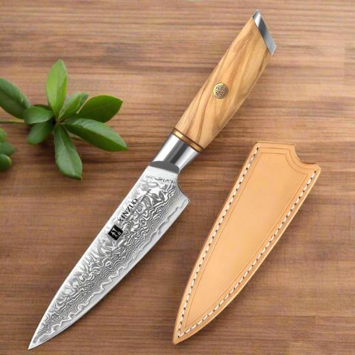 Couteau japonais XINZUO avec étui cuir premium
