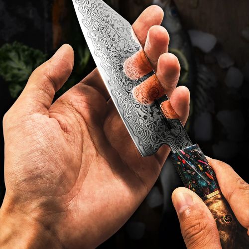  Couteau japonais damas Bunka lame forgée artisanale