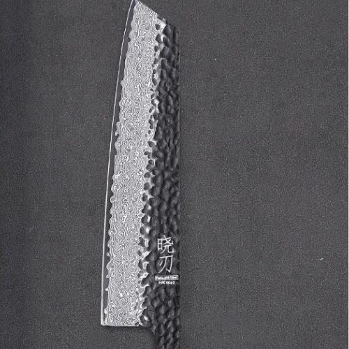 Couteau japonais Kiritsuke lame acier Damas forgée
