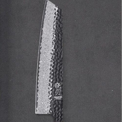 Couteau japonais Kiritsuke lame acier Damas forgée
