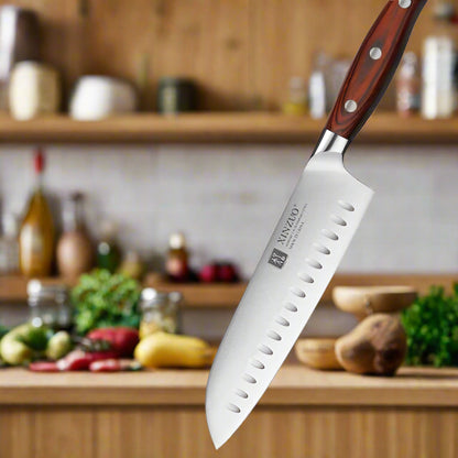 Couteau pour cuisine XINZUO complet - manche bois pakka ergonomique et lame premium
