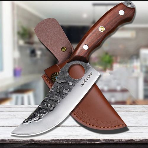 Couteau pour cuisine manche bois ergonomique - confort optimal et équilibre parfait
