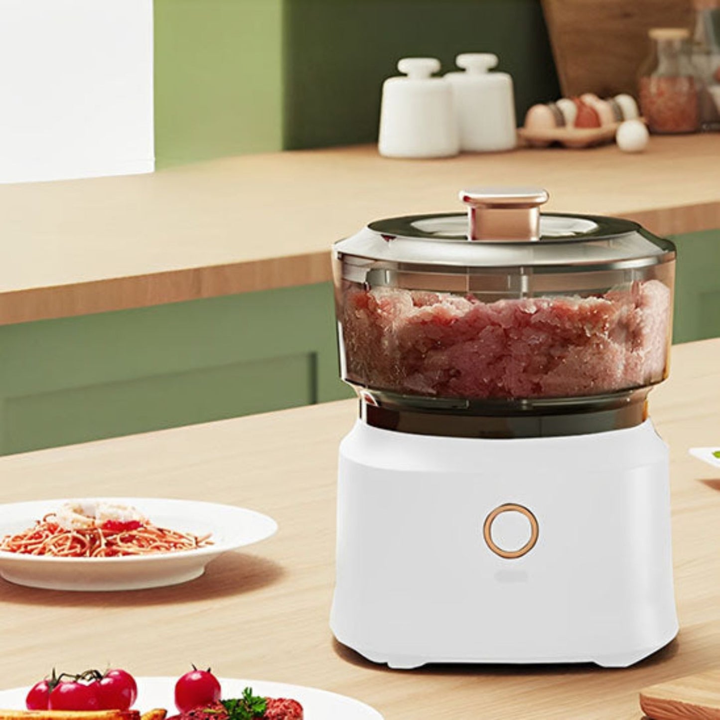 Hachoir électrique portable pour légumes en cubes

