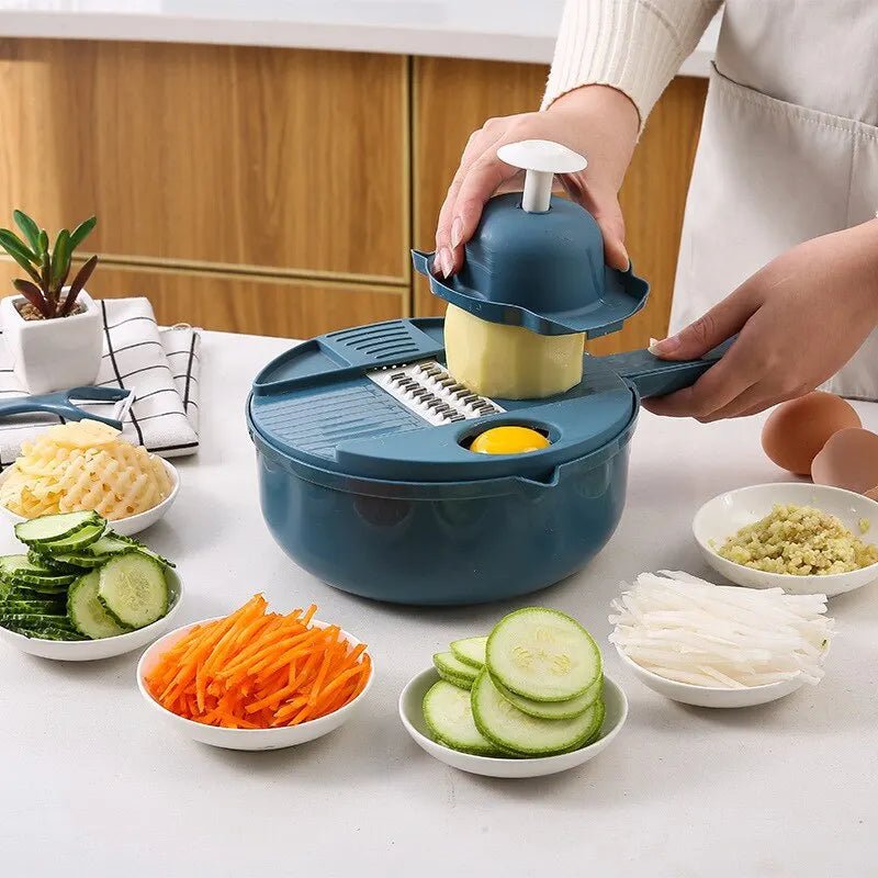 Mandoline cuisine râpeuse manuelle avec lames inox multifonction
