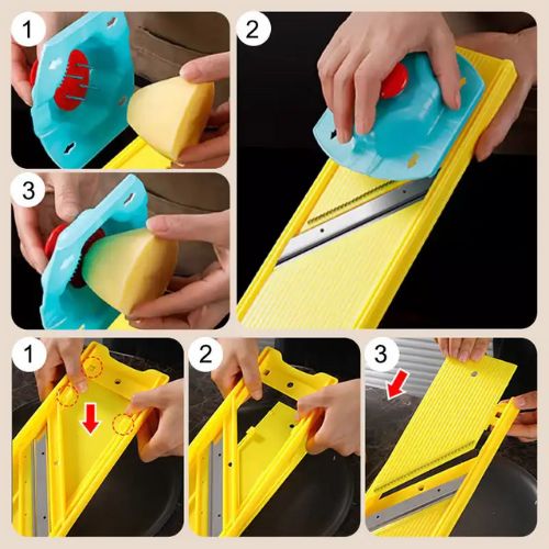 Mandoline japonaise broyeur en action - râpe légumes
