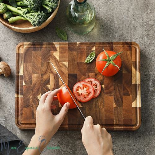  Planche à découper bois bordure rainure
