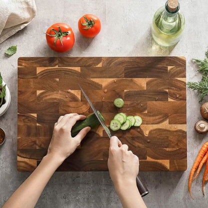 Planche à découper bois double face polyvalente réversible
