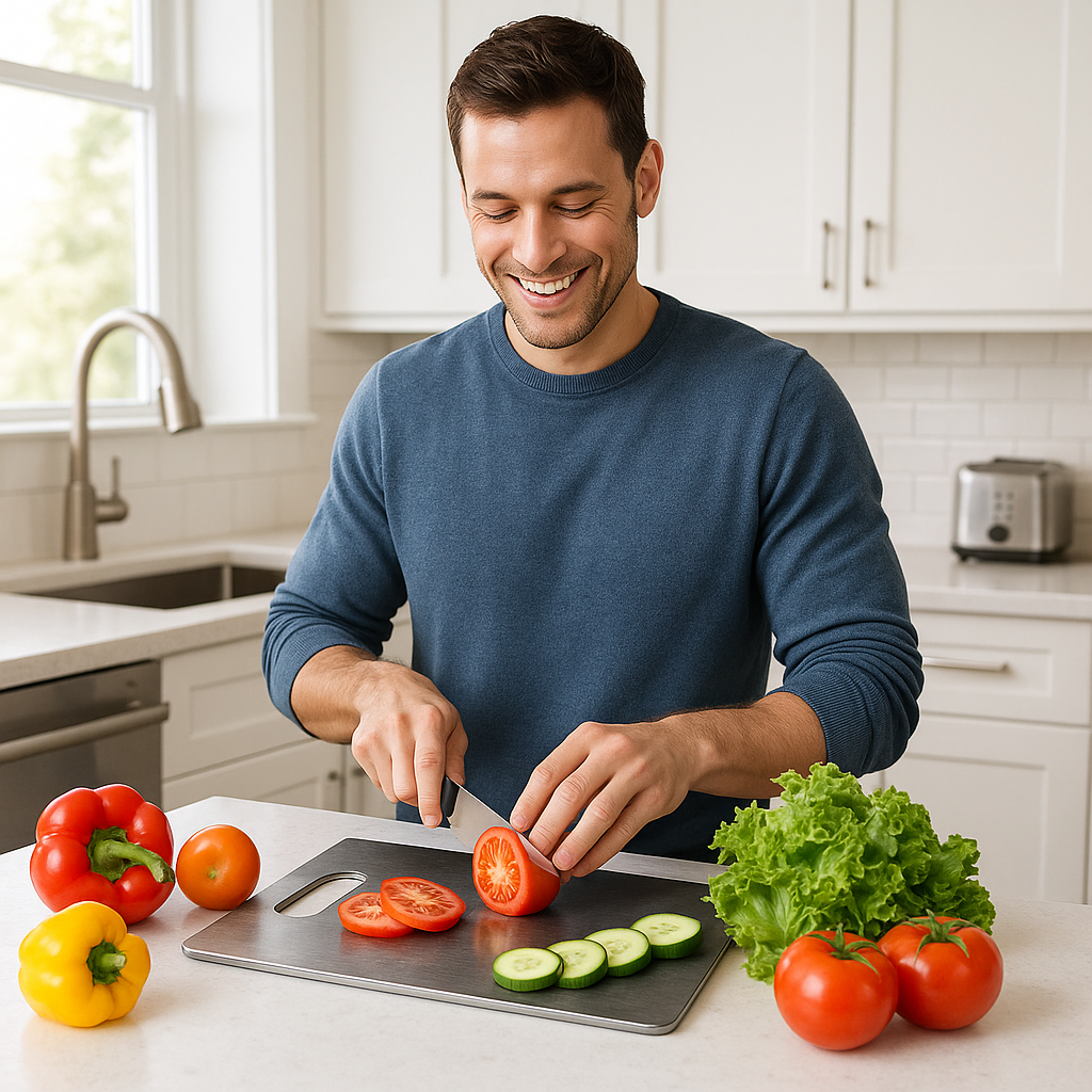 Planche a decouper titane portable plaisir cuisine
