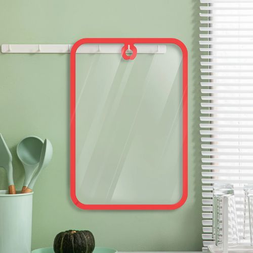 Planche a decouper verre trempé crochet rangement pratique
