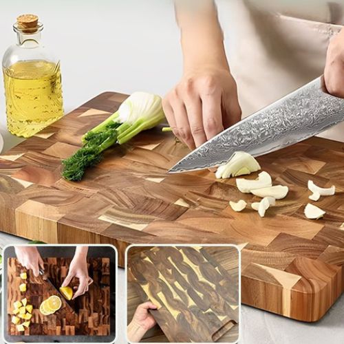 Planche a decouper acacia polyvalente aliments
