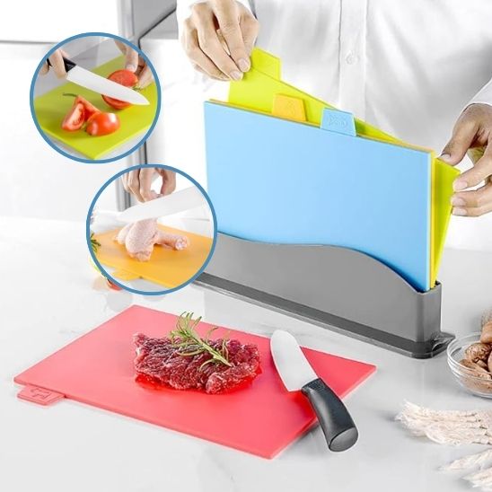 Planche a decouper plastique plateau rangement
