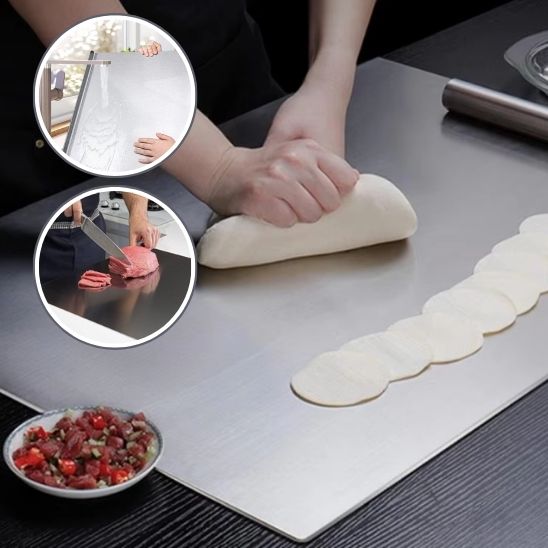 Planche a decouper acier inoxydable robuste

